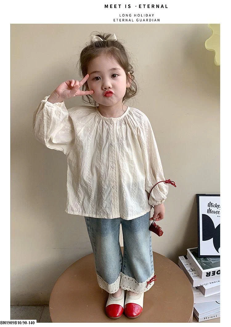 QUẦN JEAN SUÔNG MIX REN