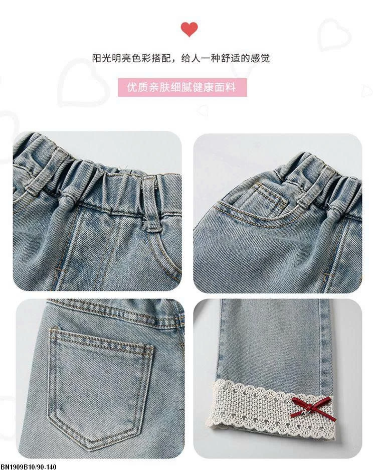 QUẦN JEAN SUÔNG MIX REN