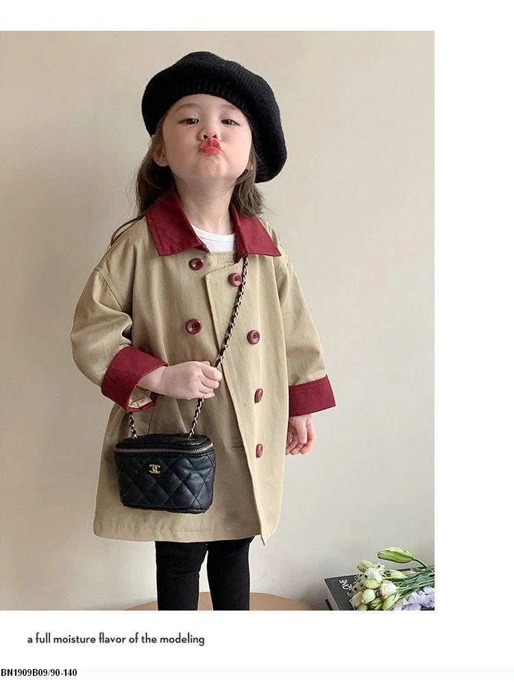 ÁO MĂNG TÔ CỔ ĐỎ