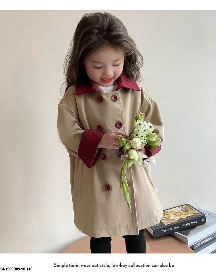 ÁO MĂNG TÔ CỔ ĐỎ