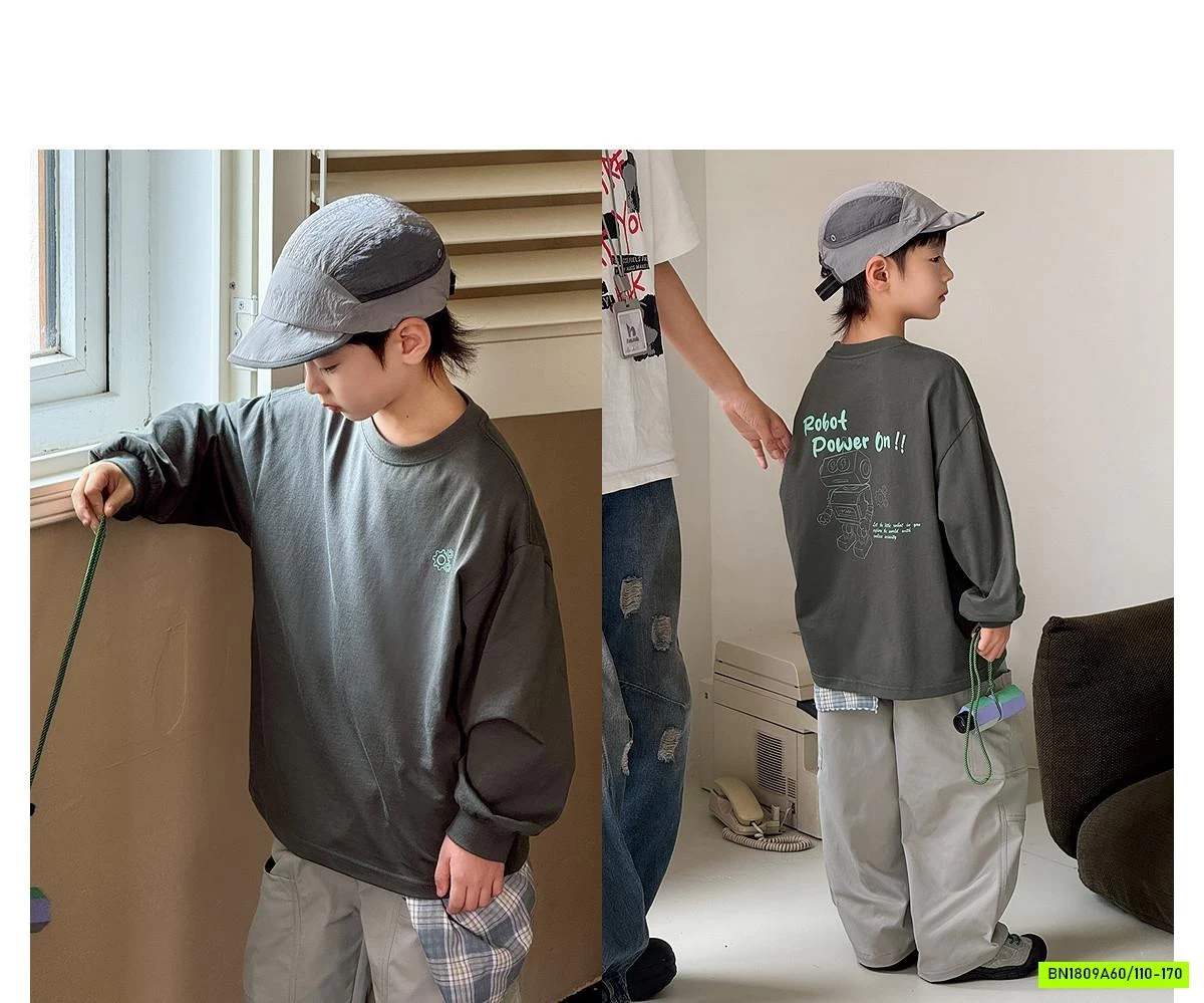 ÁO THUN BÉ TRAI IN CHỮ LƯNG