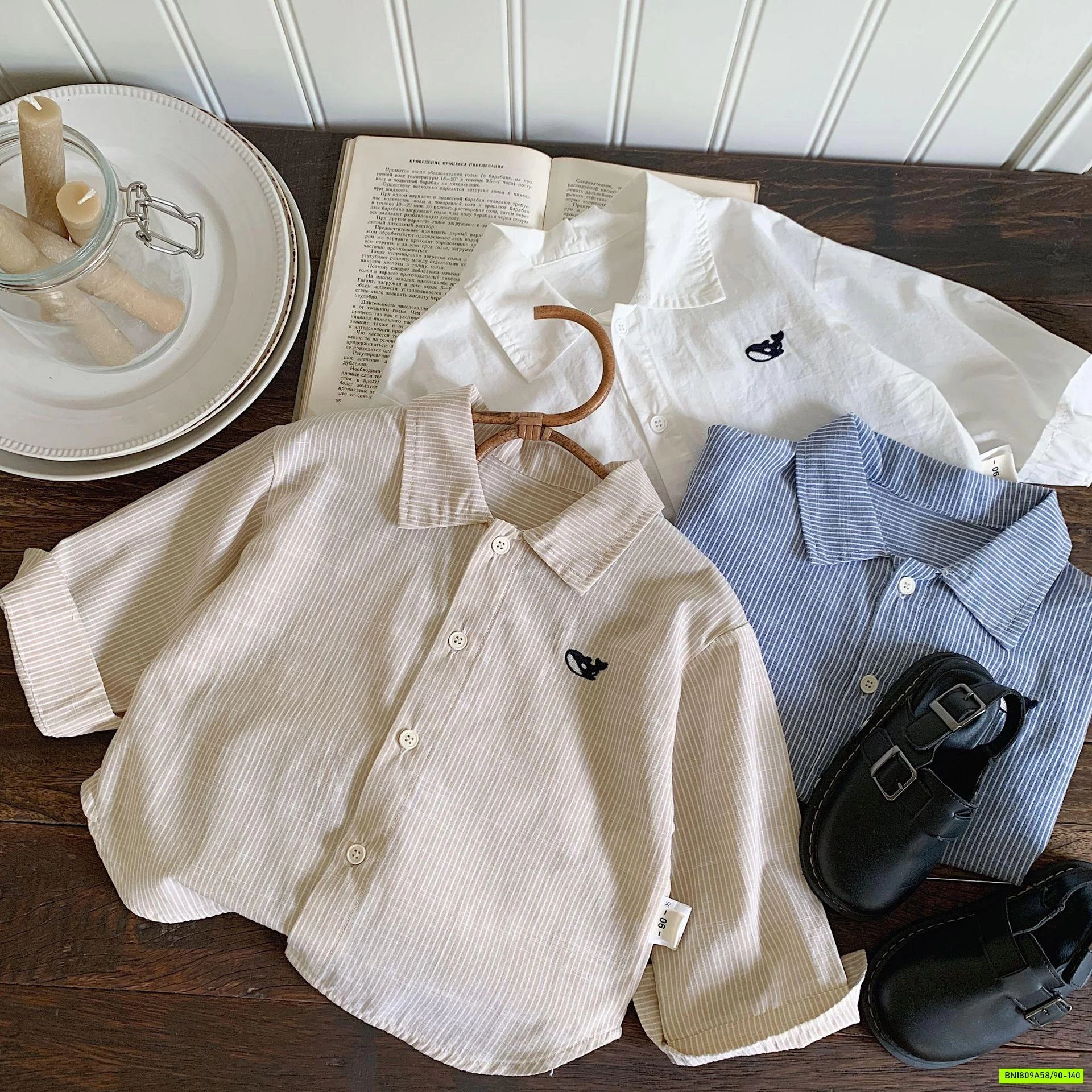 SƠ MI DÀI TAY LOGO CÁ HEO