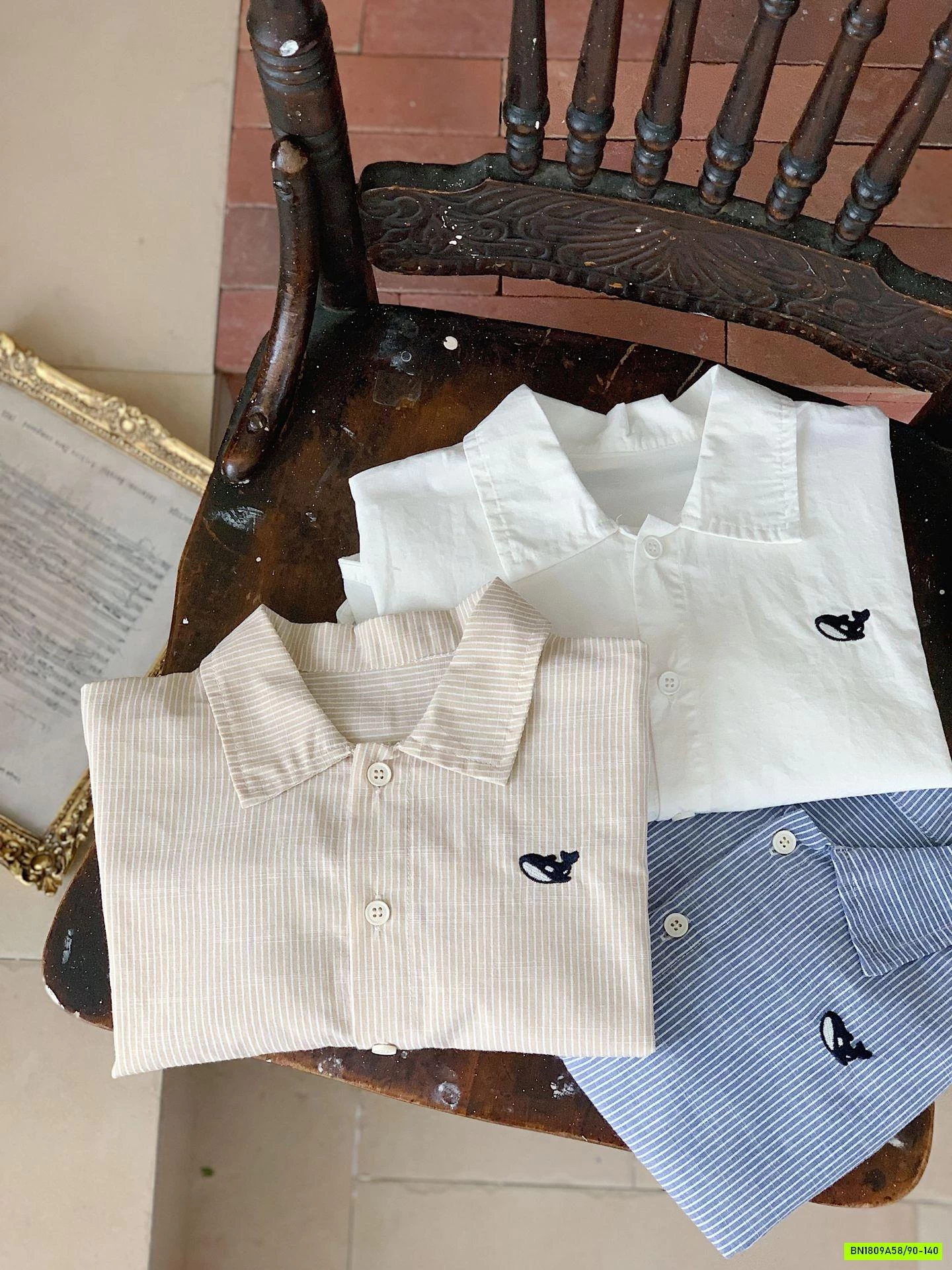 SƠ MI DÀI TAY LOGO CÁ HEO