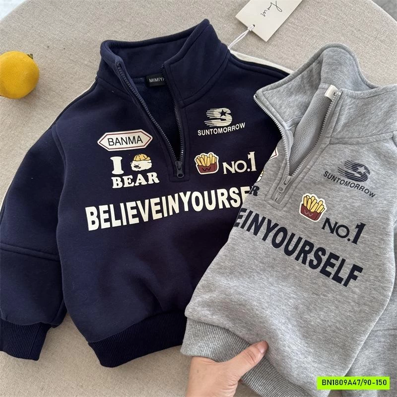 BỘ NỈ THỂ THAO KHÓA CỔ NO.1 MMY