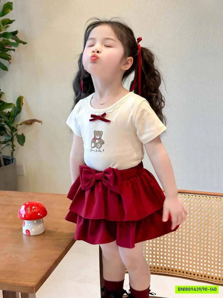 SÉT ÁO GẤU MIX CV ĐỎ