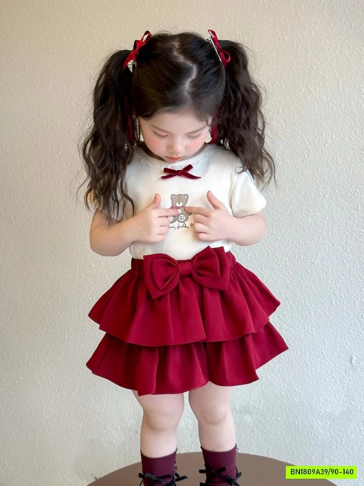 SÉT ÁO GẤU MIX CV ĐỎ