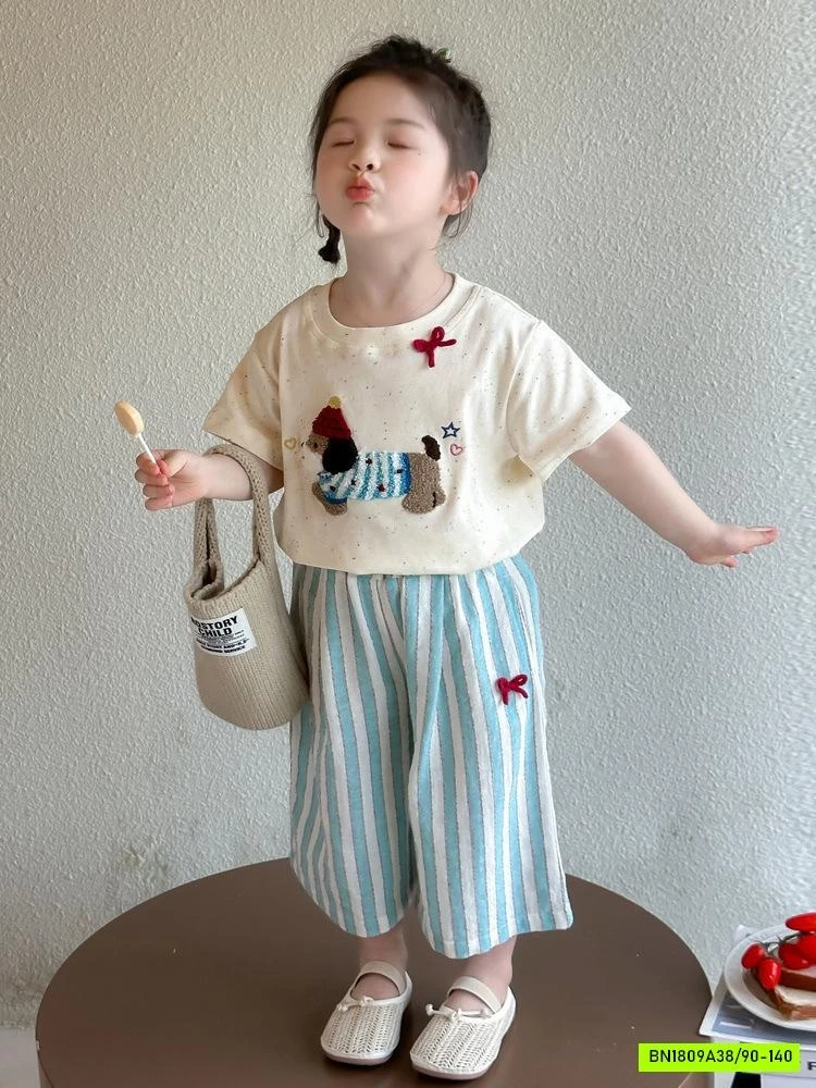 SÉT CROPTOP QUẦN SUÔNG CÚN