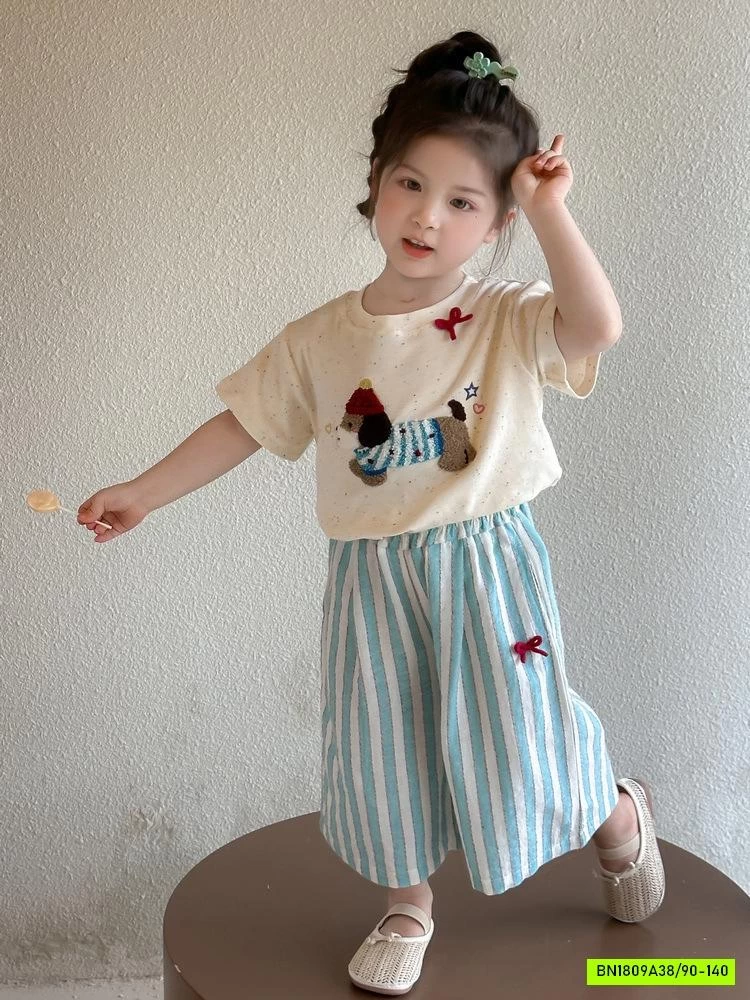 SÉT CROPTOP QUẦN SUÔNG CÚN