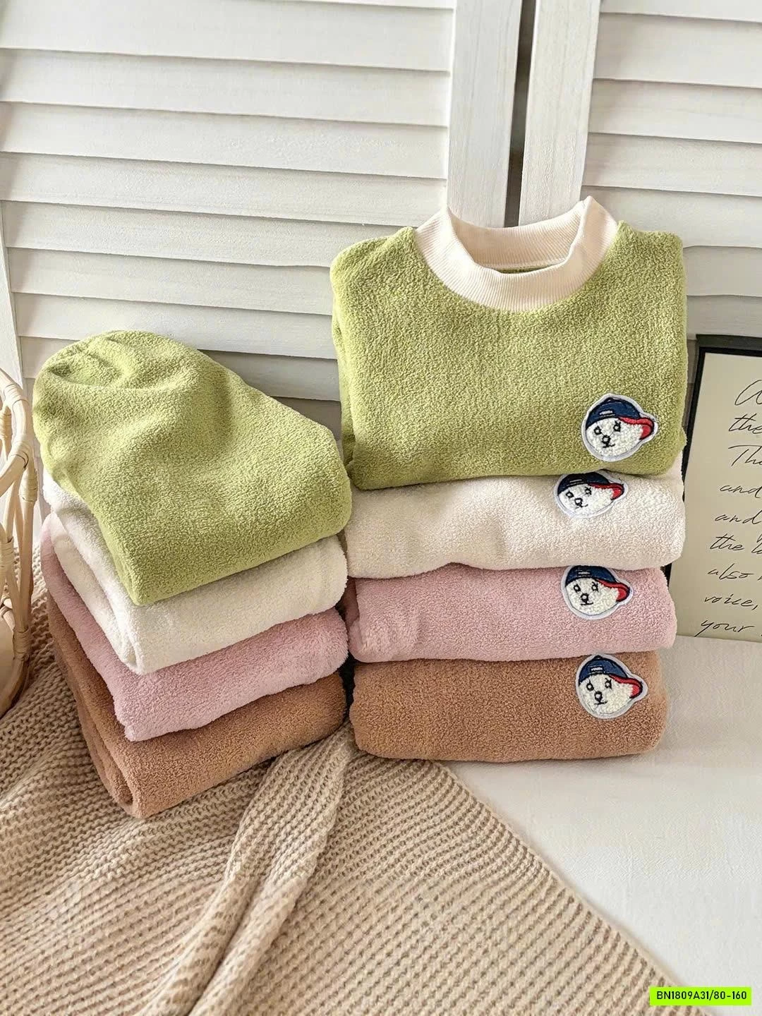 BỘ NỈ LÔNG GẤU CHO BÉ