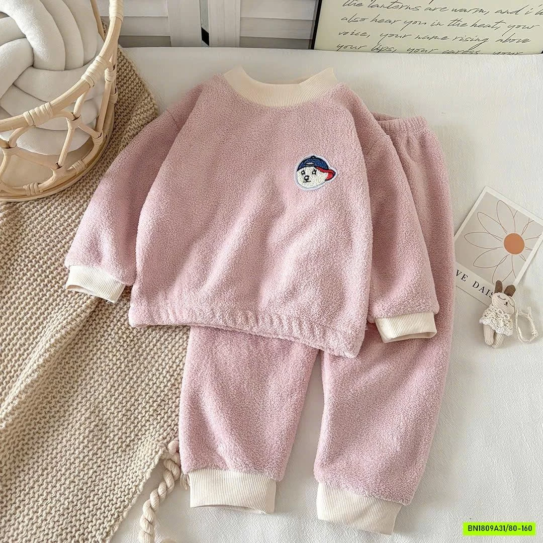 BỘ NỈ LÔNG GẤU CHO BÉ