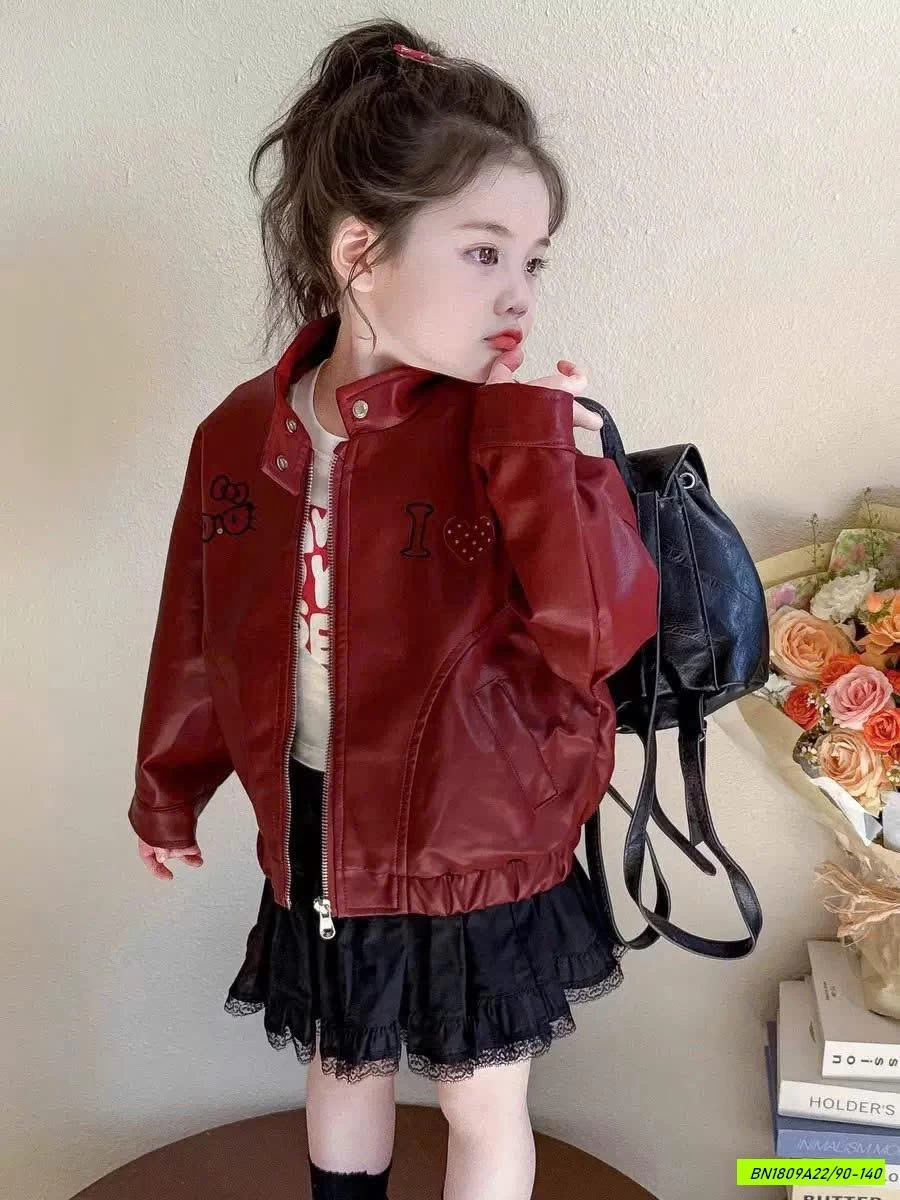 KHOÁC DA KITTY ĐỎ