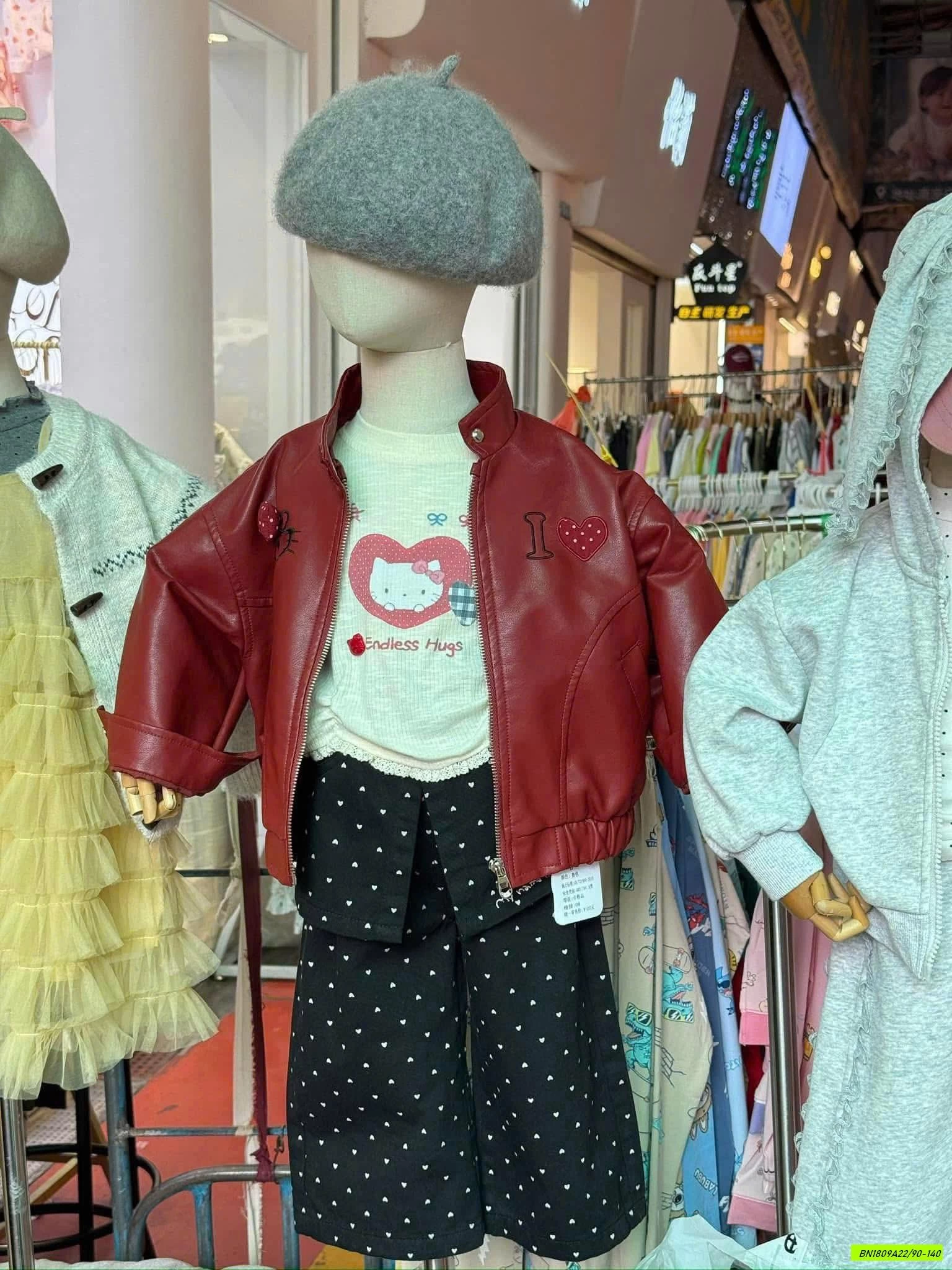 KHOÁC DA KITTY ĐỎ