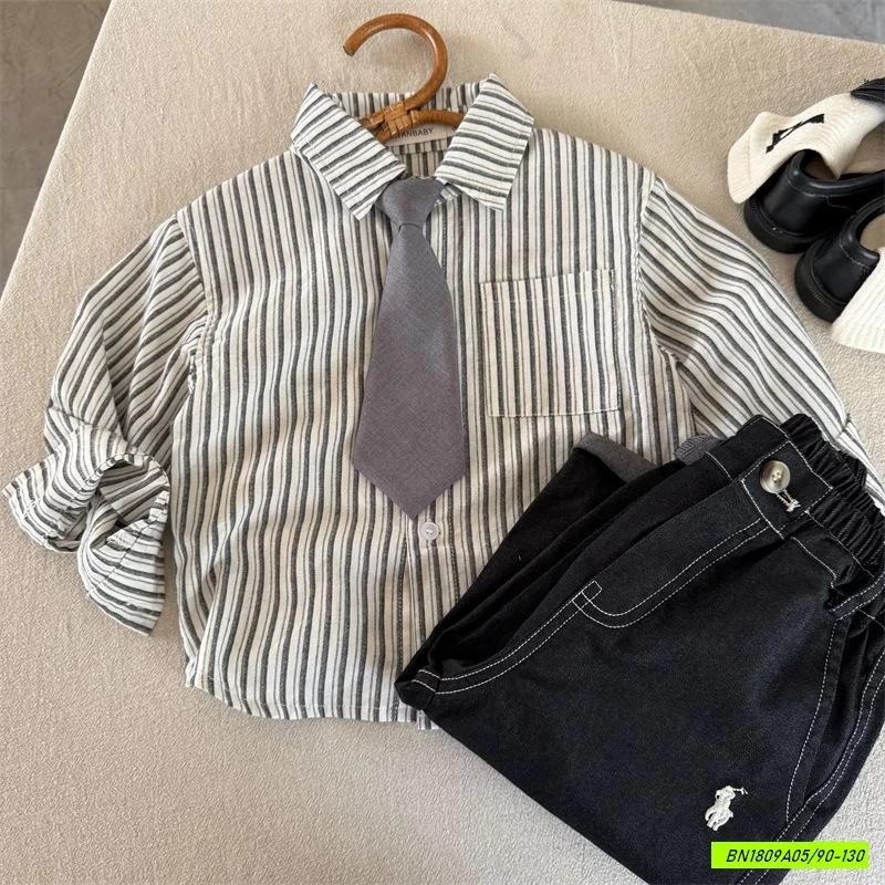 SƠ MI SỌC KÈM CÀ VẠT MMY