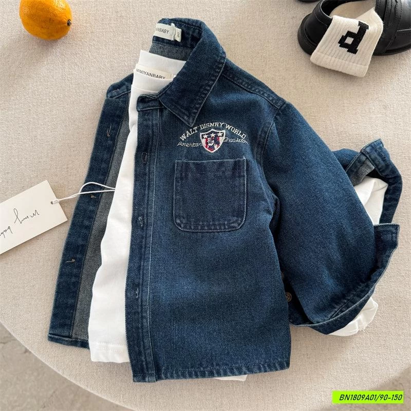 KHOÁC SƠ MI DENIM THÊU GẤU MMY