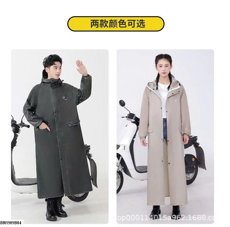 Áo mưa măng tô dáng rộng