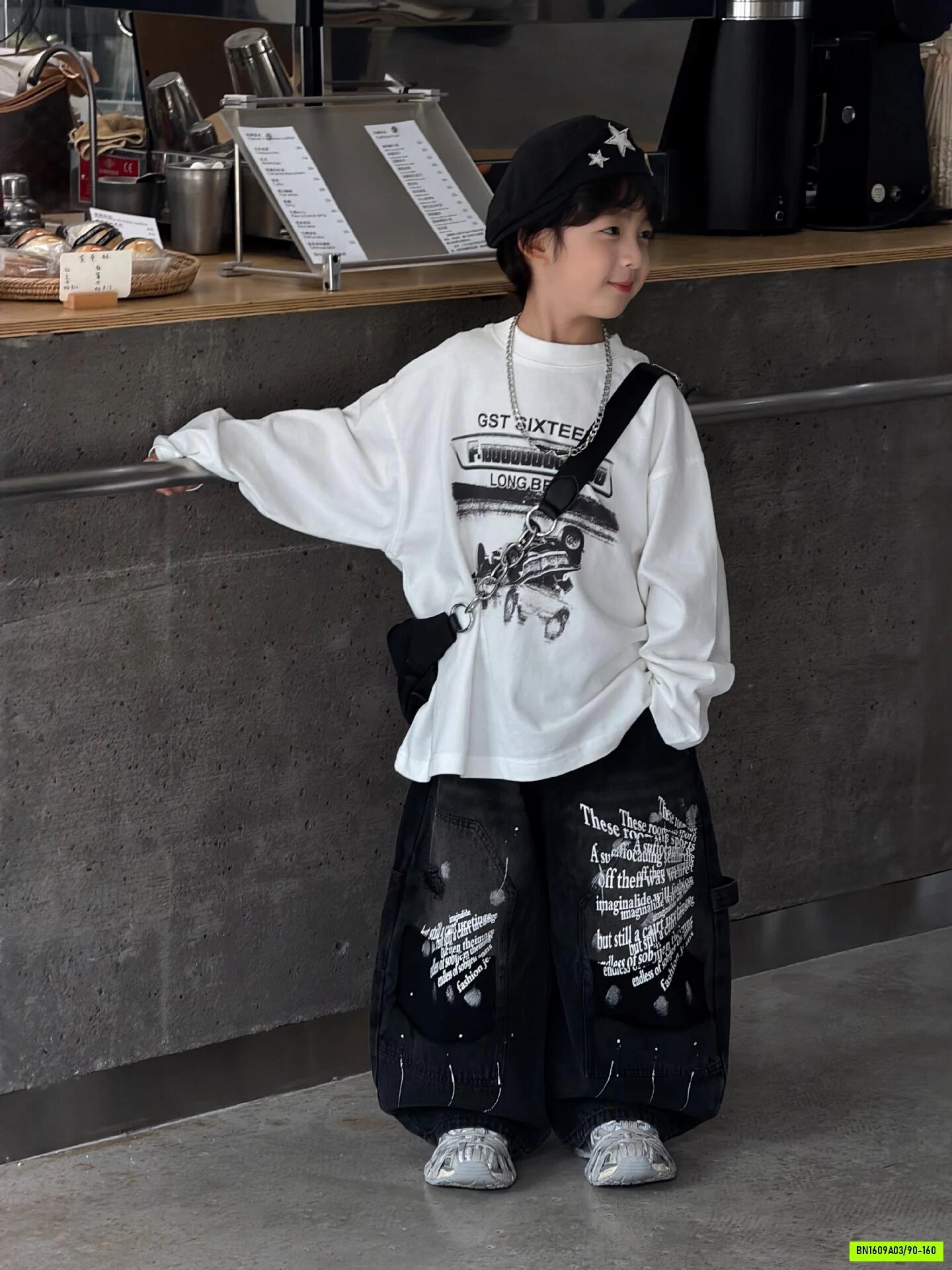 ÁO THUN OTO MIX JEANS ĐEN CHỮ FANSHU
