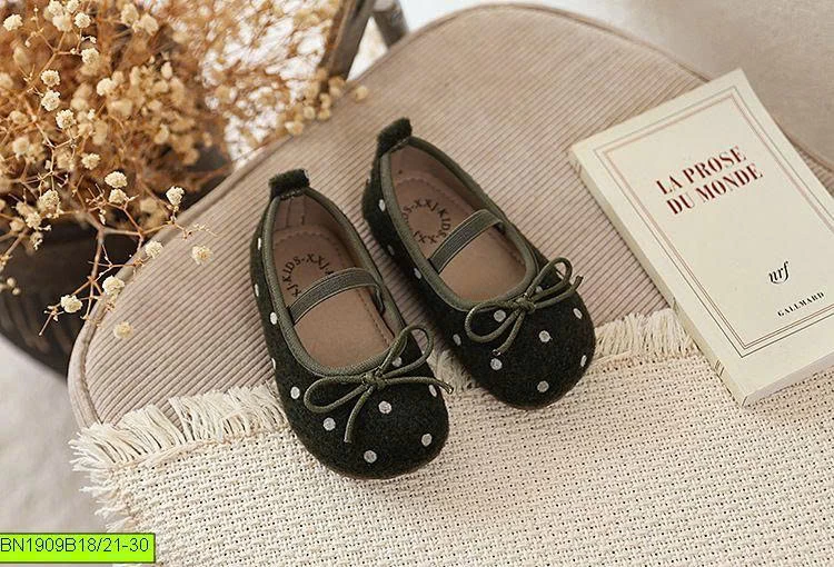GIÀY BÚP BÊ NỮ CHẤM BI CỔ ĐIỂN