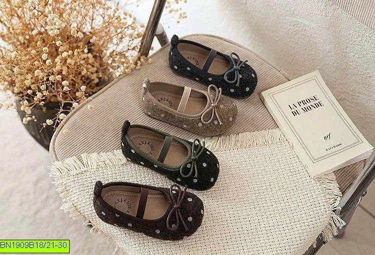 GIÀY BÚP BÊ NỮ CHẤM BI CỔ ĐIỂN