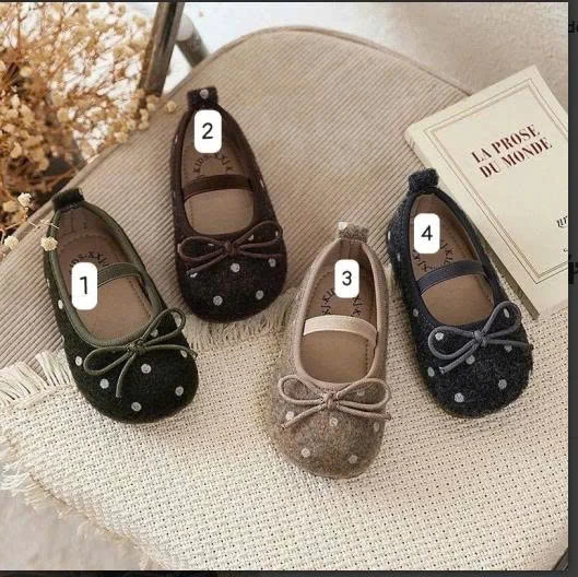 GIÀY BÚP BÊ NỮ CHẤM BI CỔ ĐIỂN