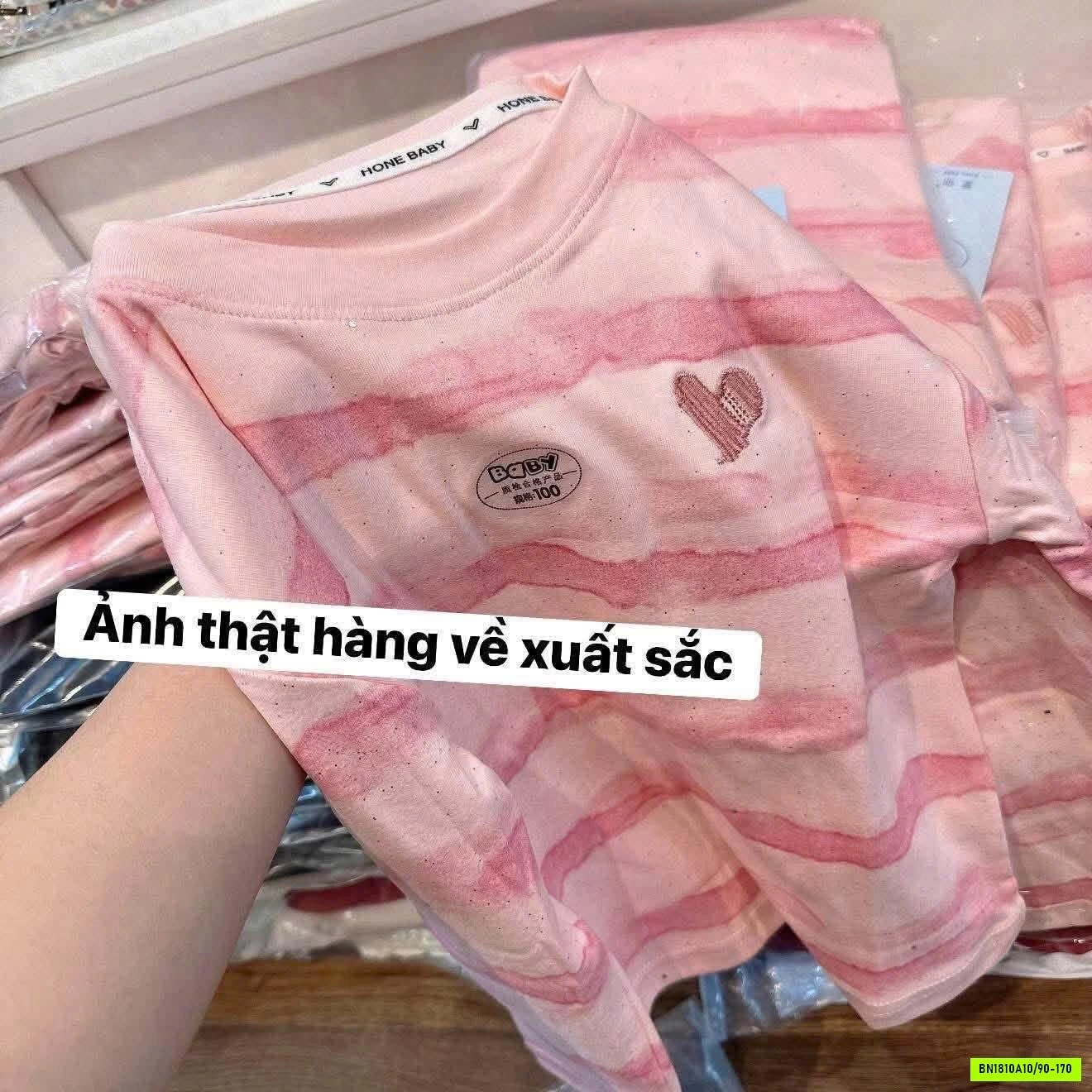 ÁO NỈ HỒNG KẺ NGANG AINI