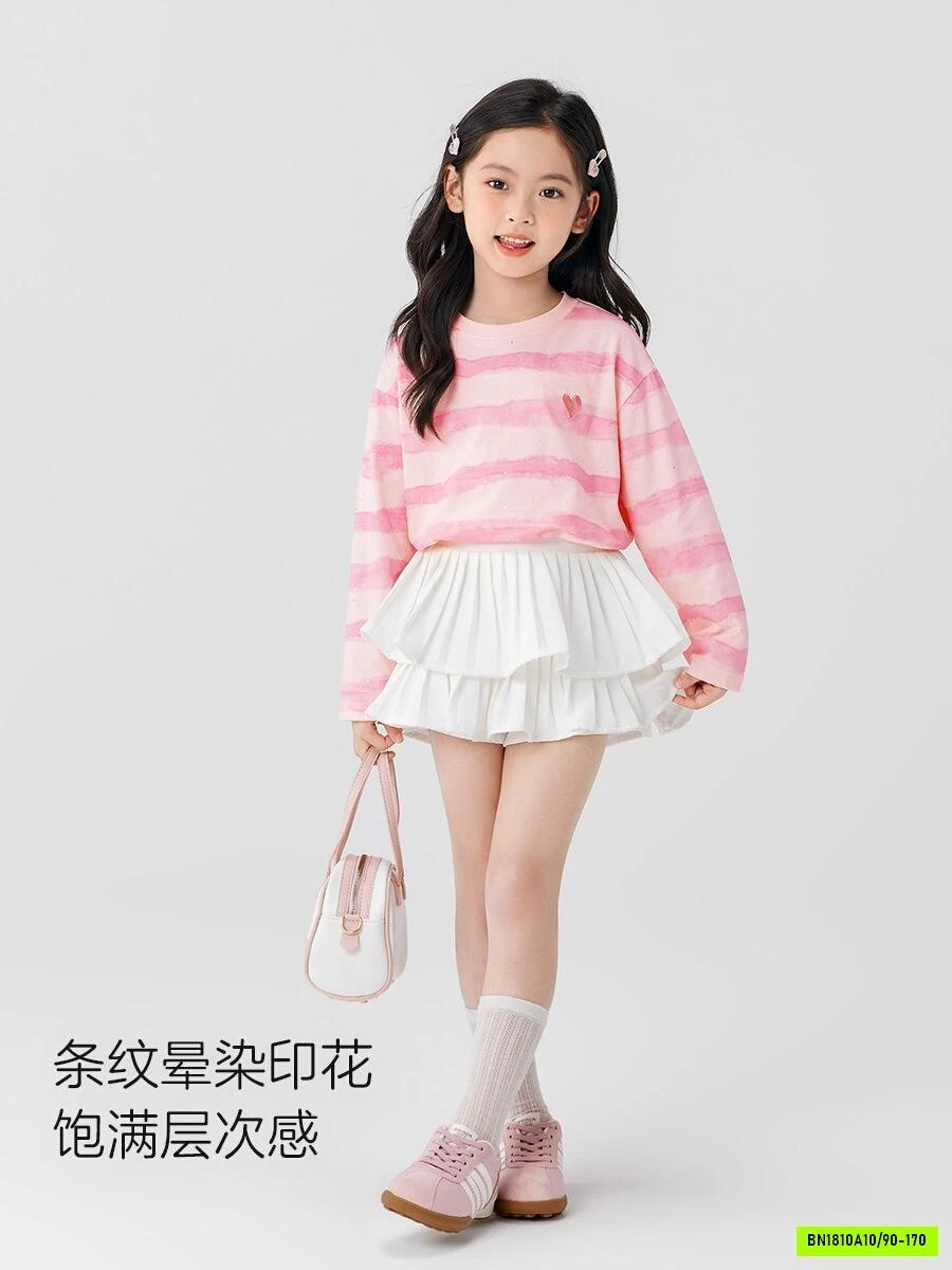 ÁO NỈ HỒNG KẺ NGANG AINI