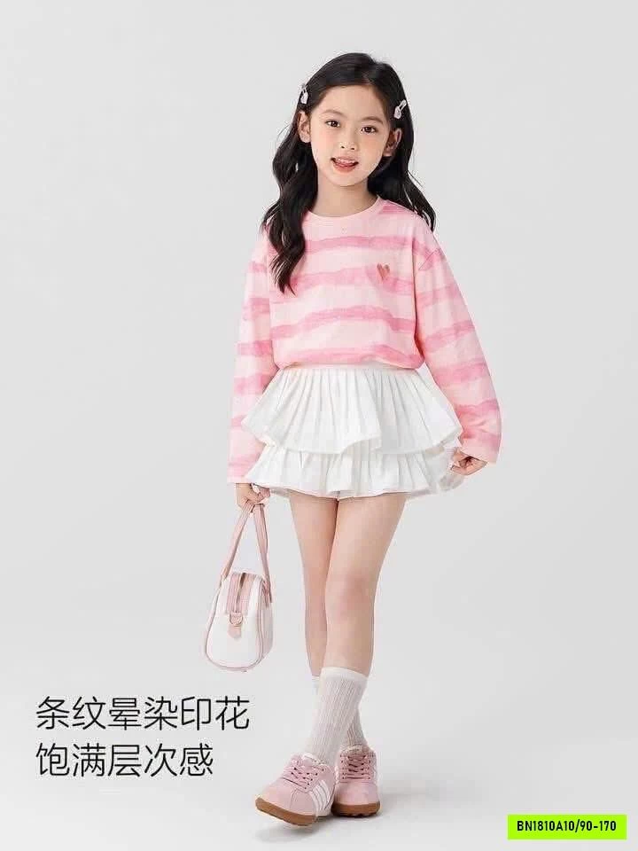 ÁO NỈ HỒNG KẺ NGANG AINI