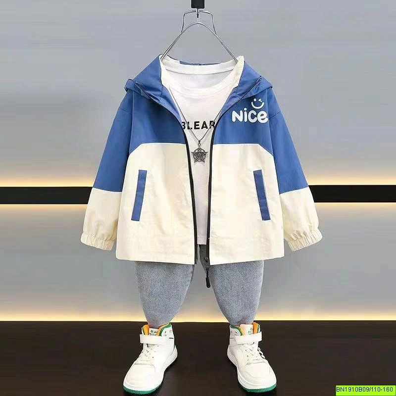 ÁO KHOÁC GIÓ PHỐI MÀU CHỮ NICE
