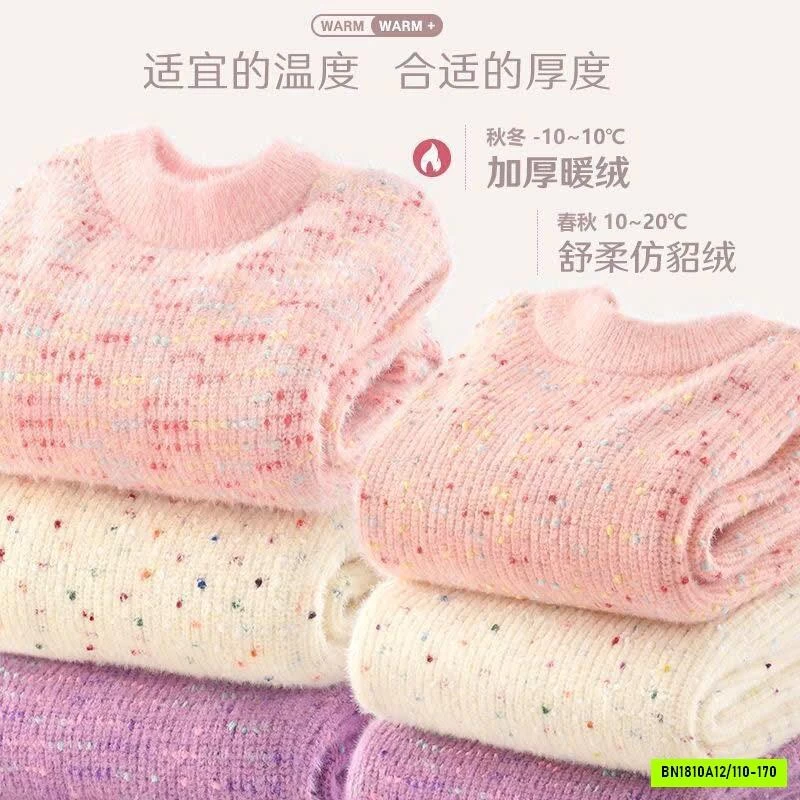 ÁO LEN CHẤM HẠT NHIỀU MÀU CHO BÉ GÁI
