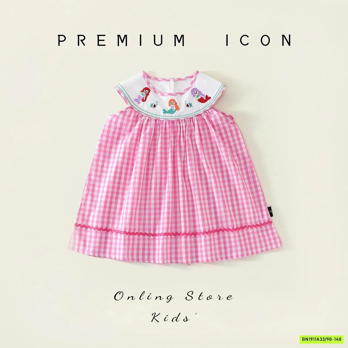 ĐẦM CARO HỒNG CỔ THÊU PREMIUM