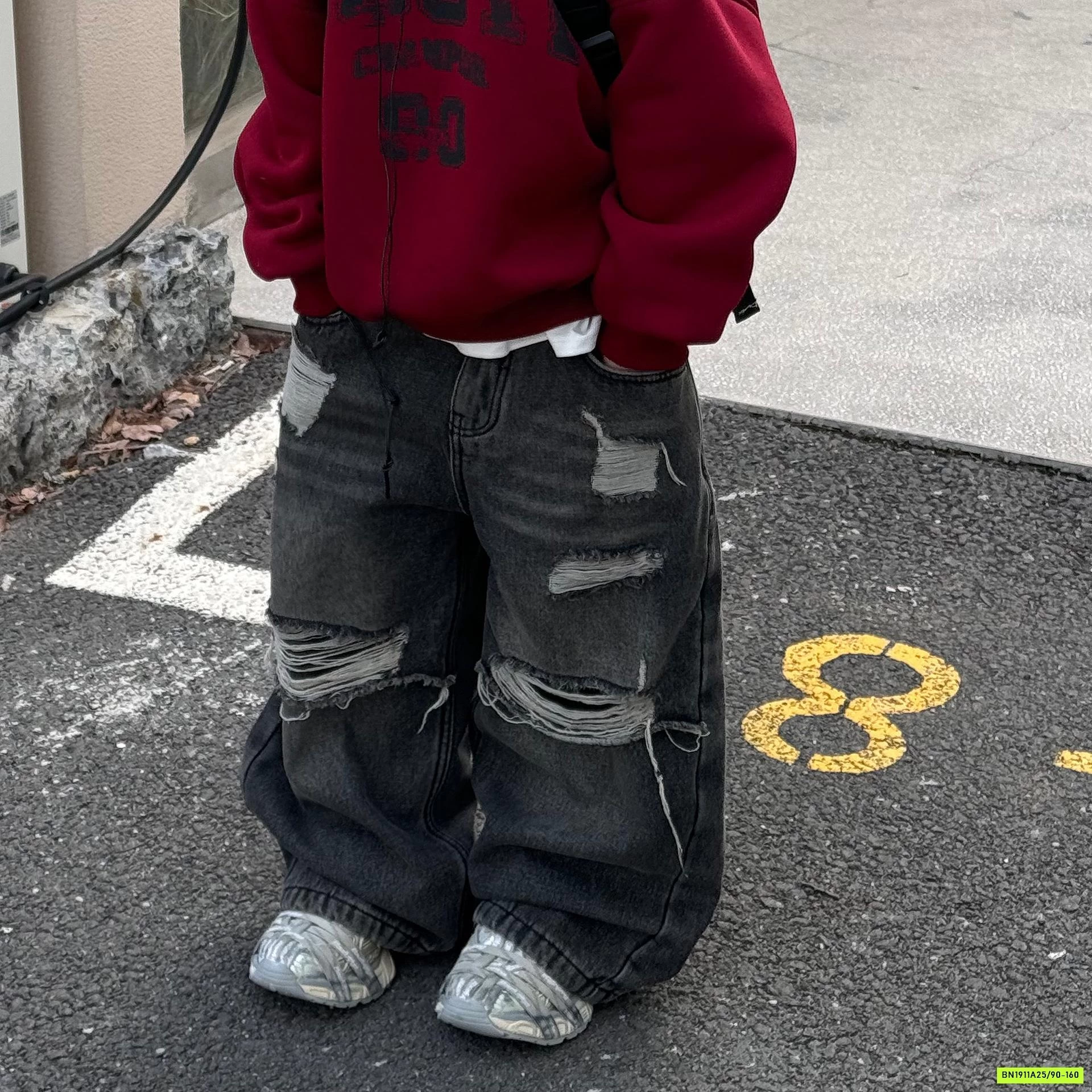 JEANS SUÔNG RÁCH LÓT LÔNG CỪU FANSHU