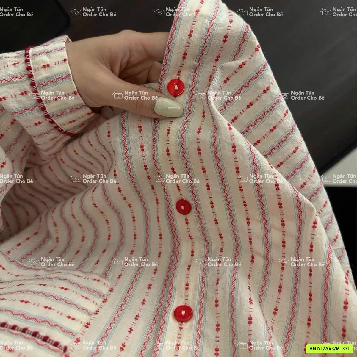 PIZAMA SỌC CÚC ĐỎ