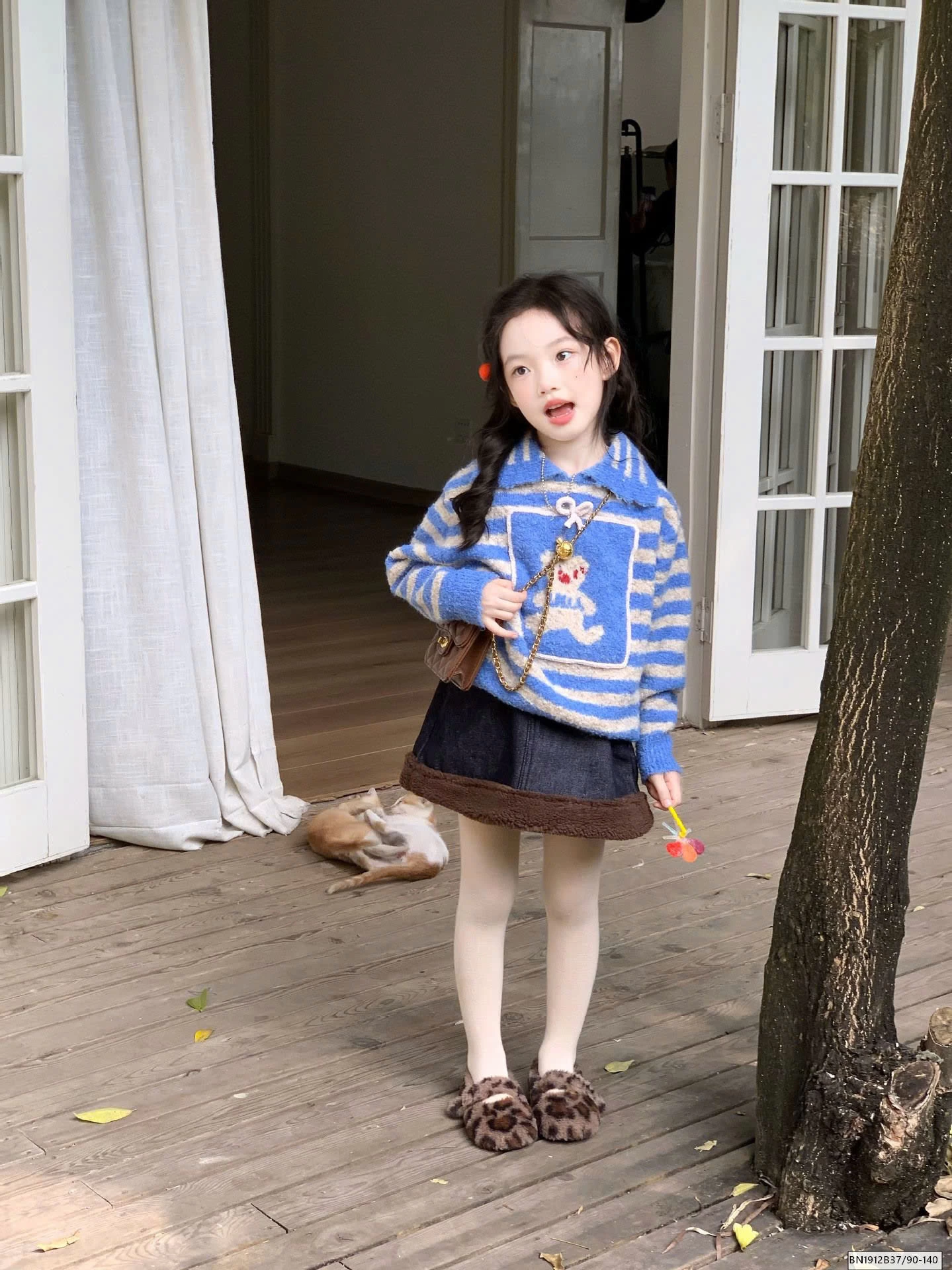 SET ÁO LEN XANH MIX CV JEAN LÓT LÔNG