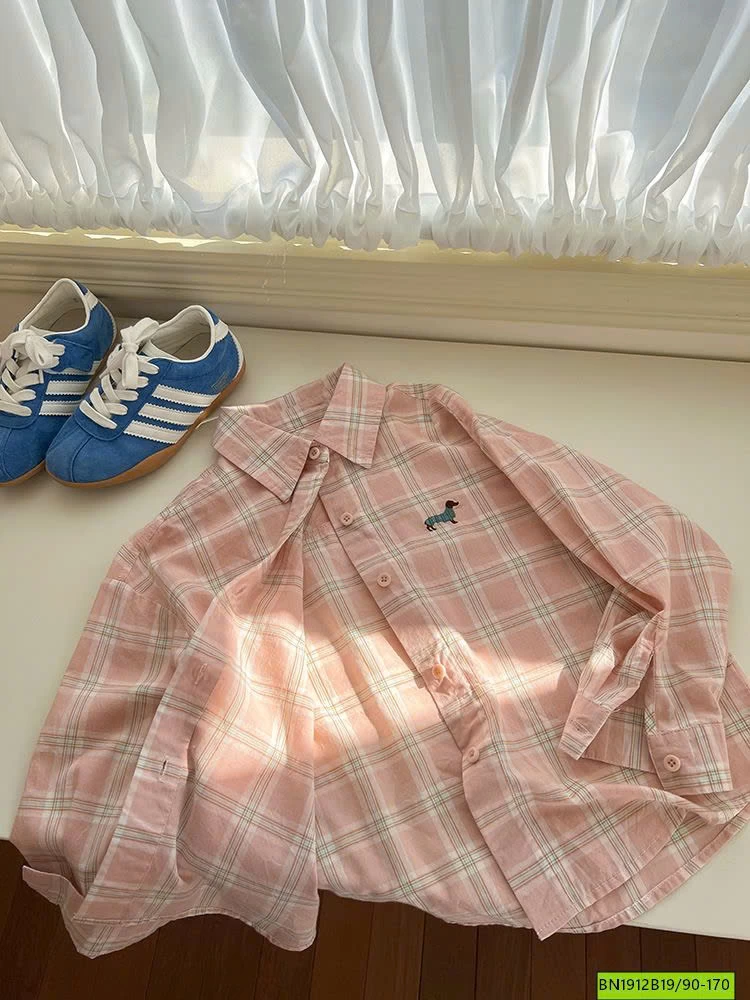 ÁO SƠ MI CARO BÉ GÁI AMBB 25A052