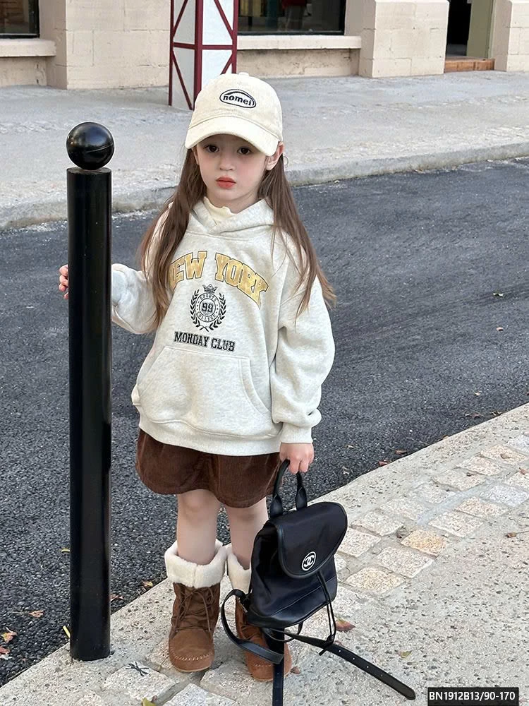 ÁO NỈ HODDIE BASIC CHO BÉ AMBB 24Z036