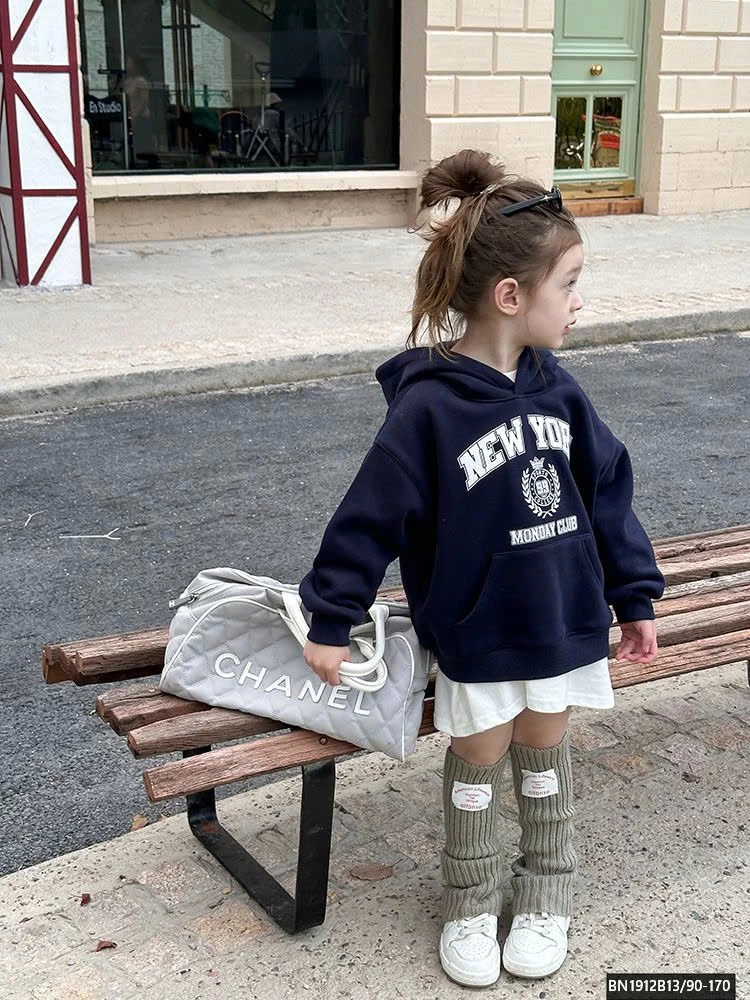 ÁO NỈ HODDIE BASIC CHO BÉ AMBB 24Z036