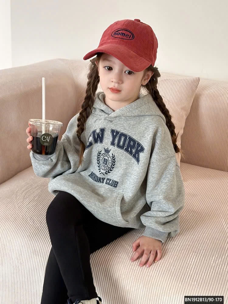 ÁO NỈ HODDIE BASIC CHO BÉ AMBB 24Z036