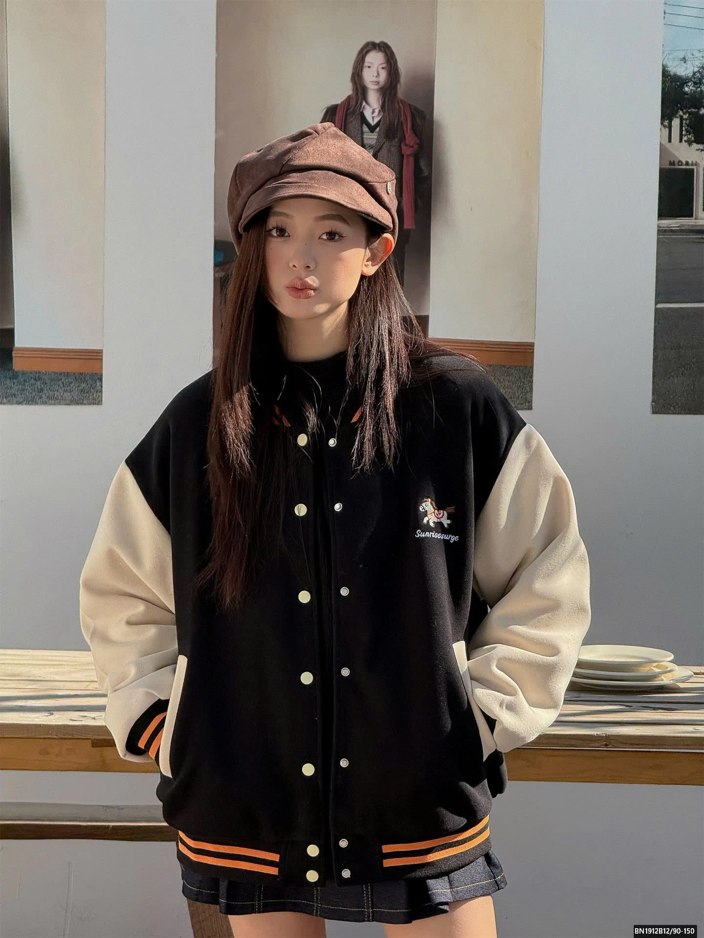 ÁO KHOÁC NỈ LOGO NGỰA  MẸ VÀ BÉ