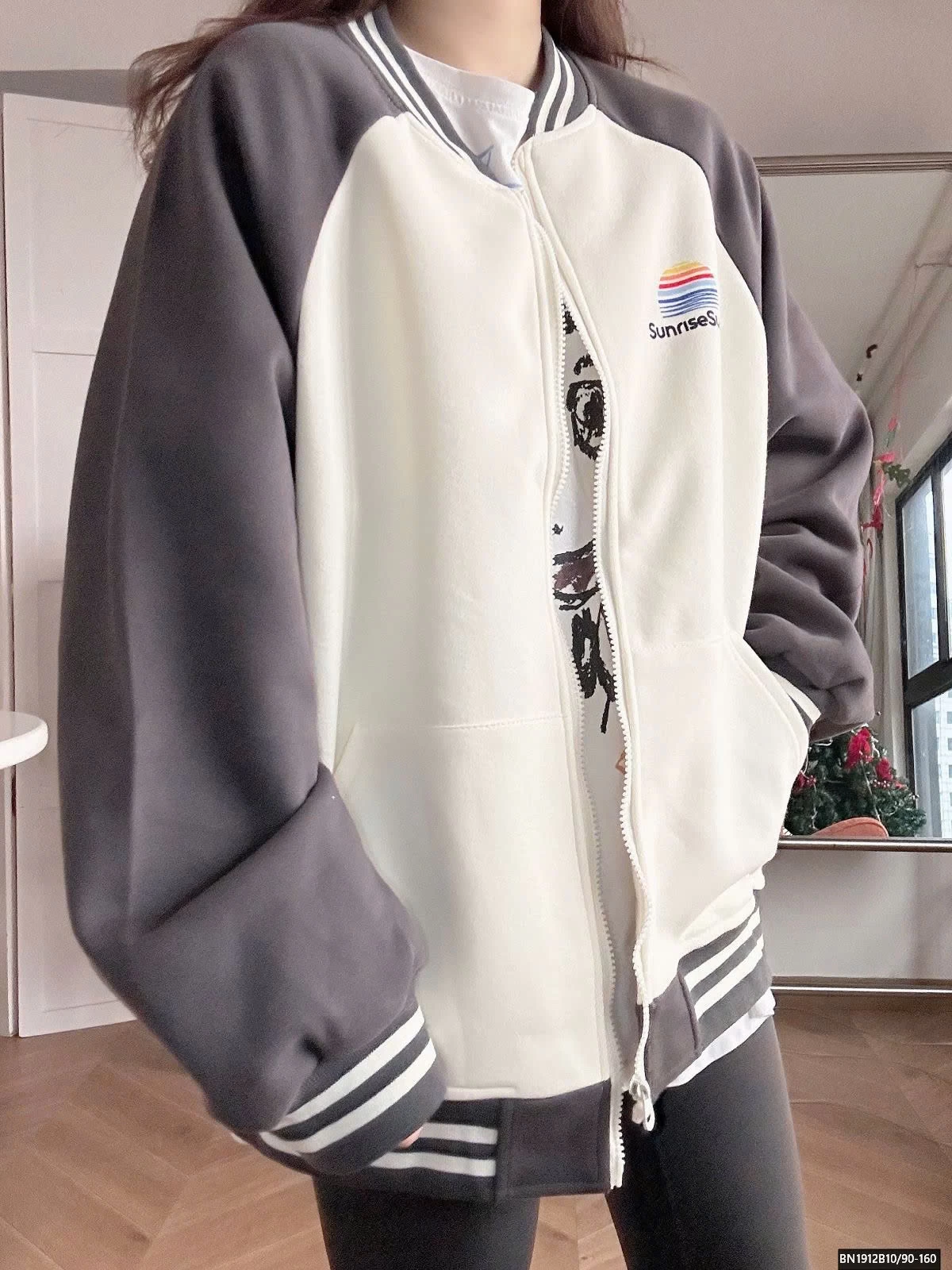 ÁO KHOÁC NỈ  PHỐI MÀU TAY MẸ VÀ BÉ