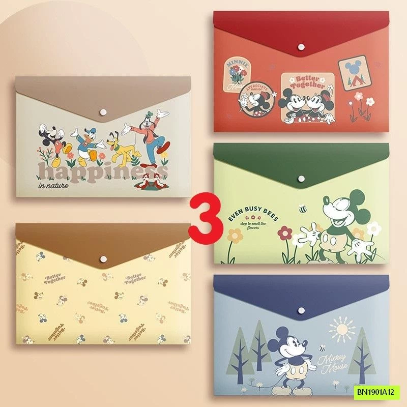 SÉT 5 TÚI ĐỰNG TÀI LIỆU HOẠT HÌNH