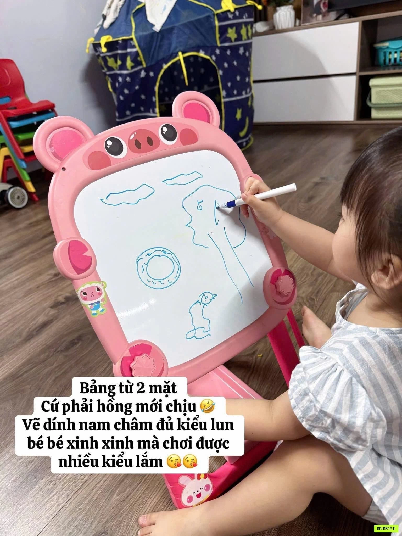 BẢNG VẼ 2 MẶT KÈM GHẾ CHO BÉ