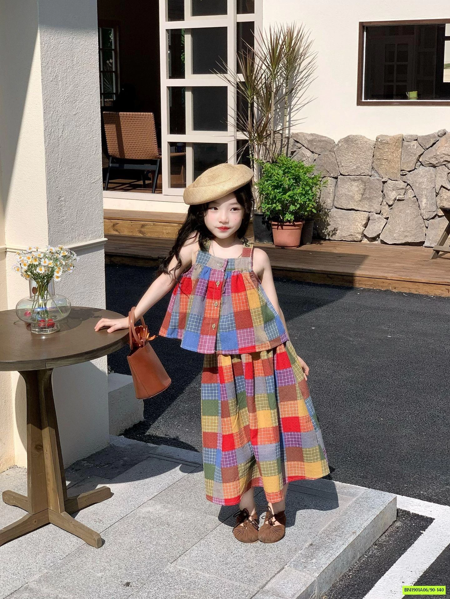 SÉT VÁY MAXI CARO SẮC MÀU