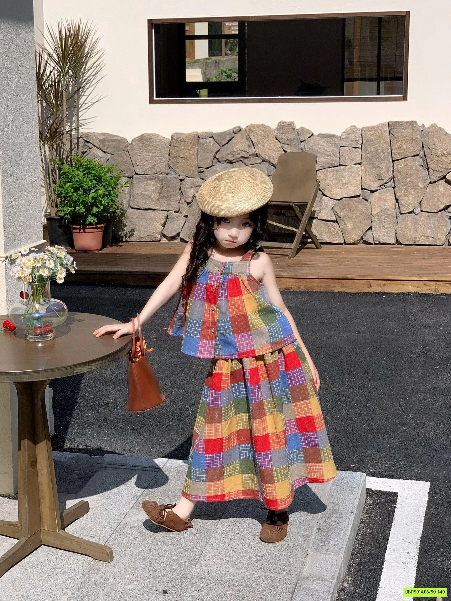 SÉT VÁY MAXI CARO SẮC MÀU