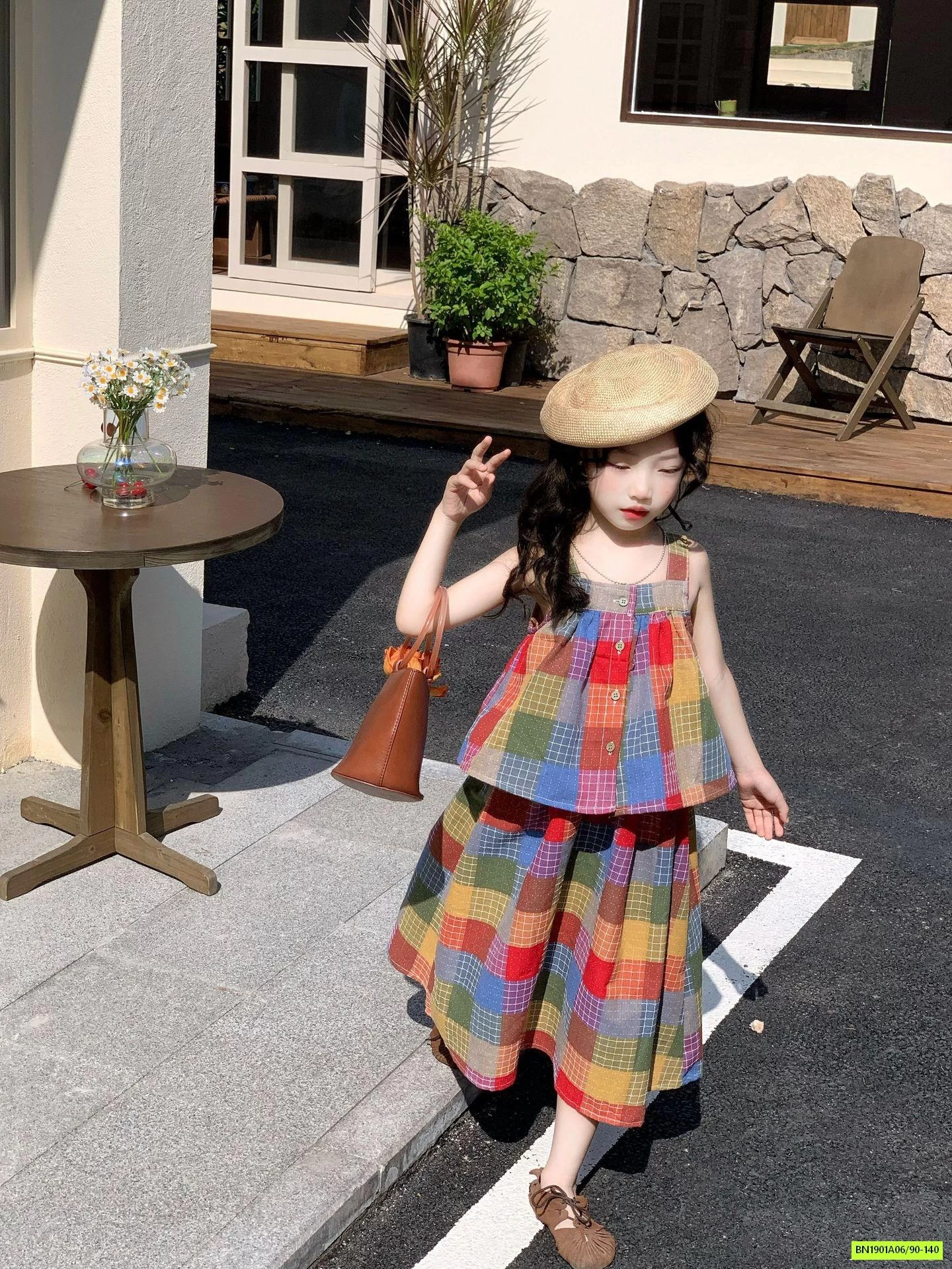 SÉT VÁY MAXI CARO SẮC MÀU