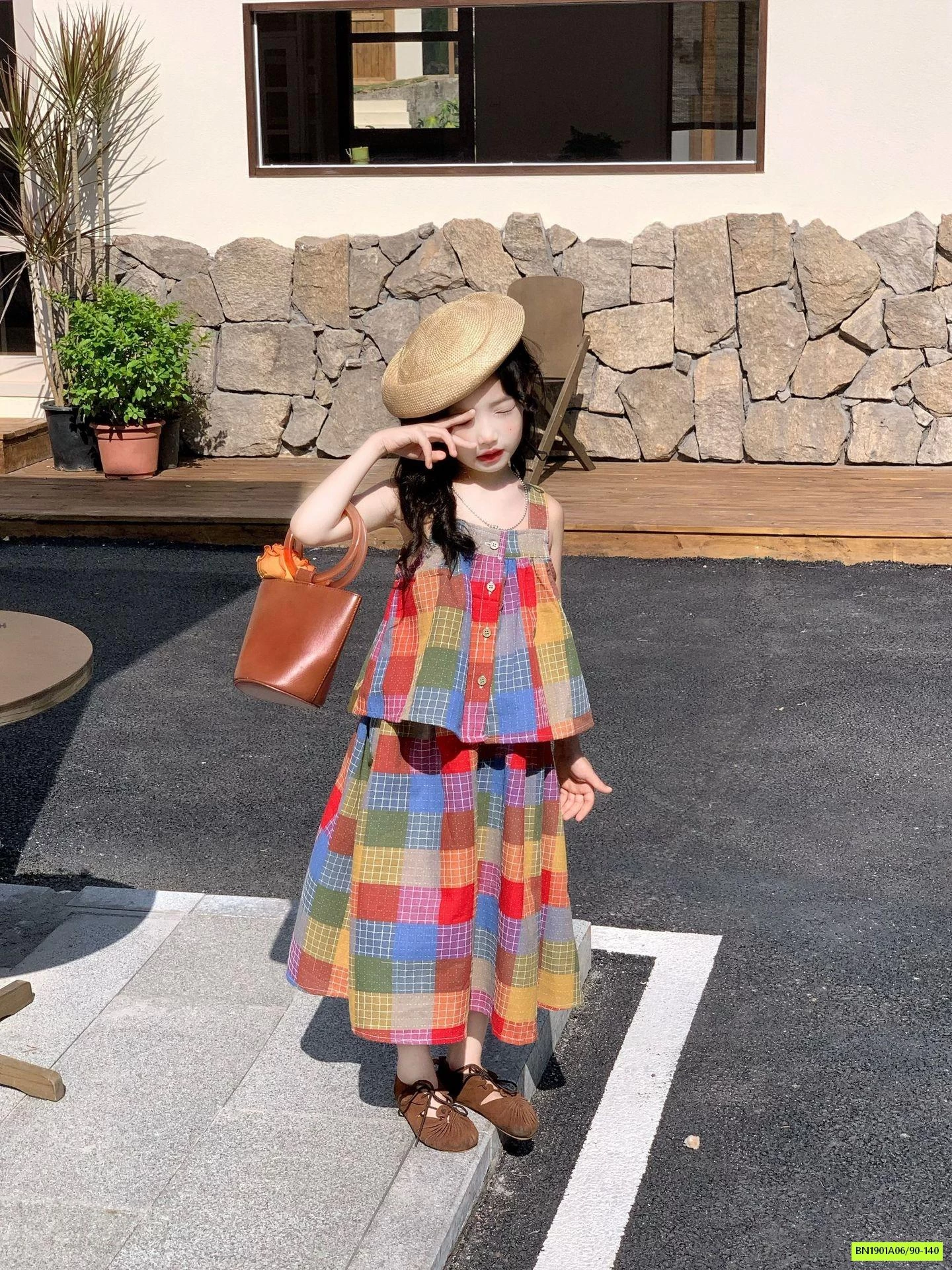 SÉT VÁY MAXI CARO SẮC MÀU