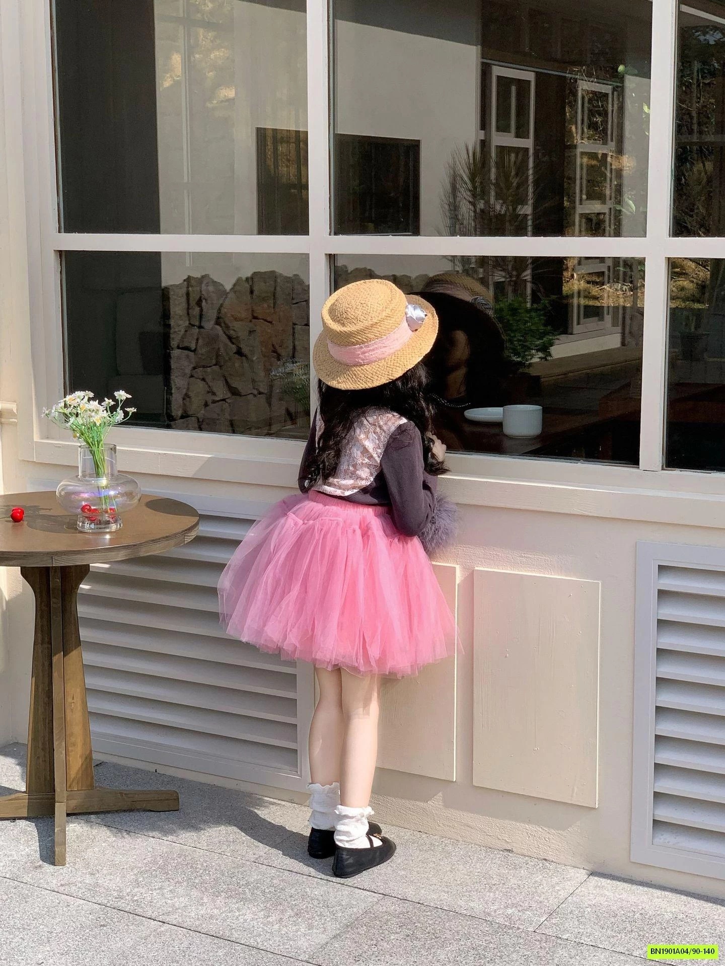 ÁO THUN LƯỚI MIX CV TUTU HỒNG