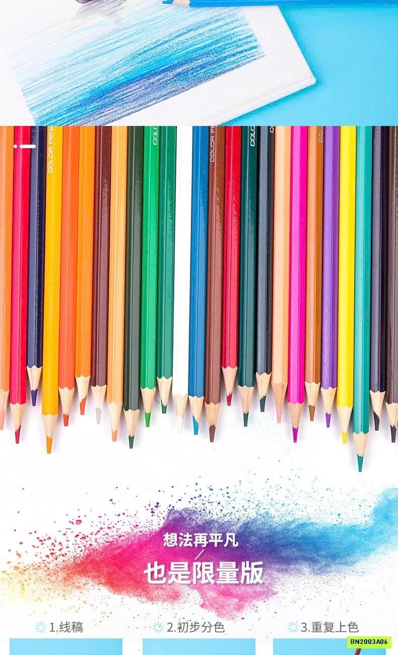 BÚT CHÌ MÀU DELI 48 MÀU