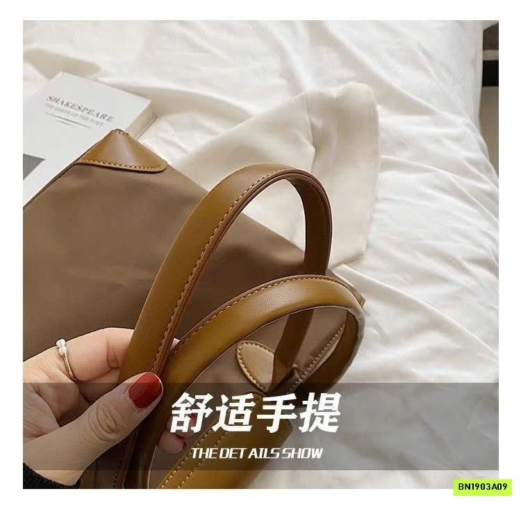 TÚI TOTE PHỐI DA KHÓA GÀI