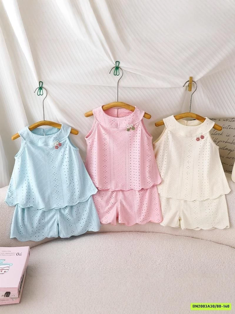 BỘ HÈ CỔ YẾM BÉ GÁI