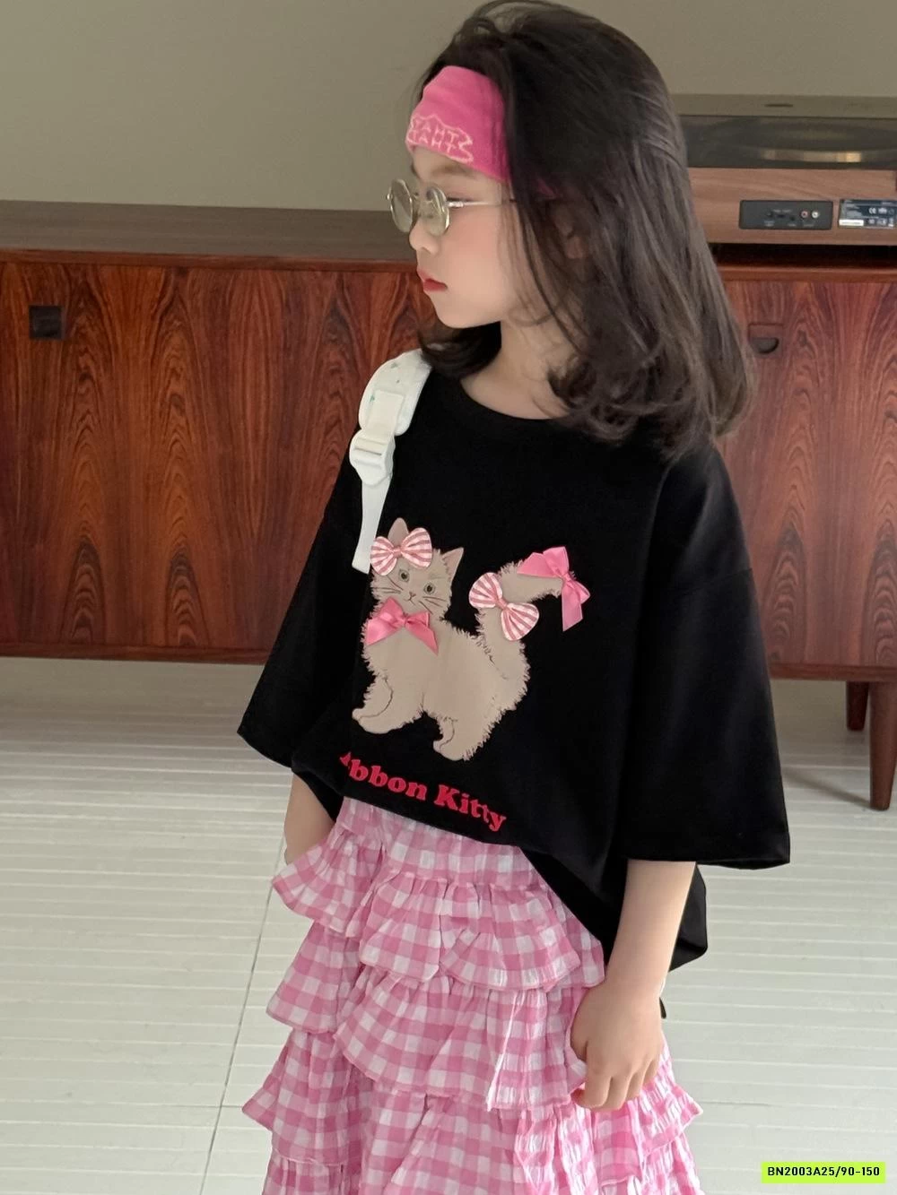 AO THUN MÈO MIX CV XẾP TẦNG DÁNG DÀI KUMAIKIDS