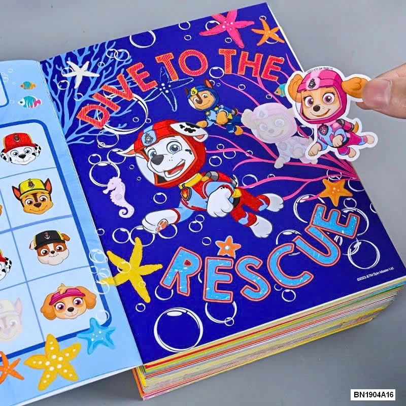 SET 4 QUYỂN STICKER BÓC DÁN ĐỘI CHÓ CỨU HỘ